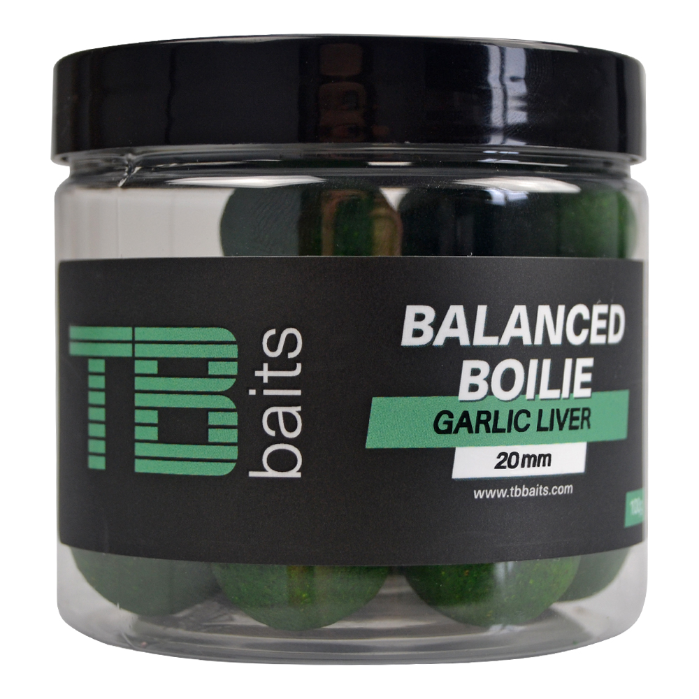 TB Baits Vyvážené Boilie Balanced + Atraktor Garlic Liver 100 g - 16 mm