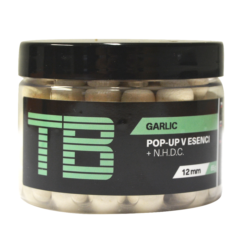 TB Baits Plovoucí  Boilie Pop-Up White Garlic + NHDC 65 g - 12 mm