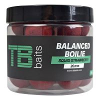 TB Baits Vyvážené Boilie Balanced + Atraktor GLM Squid Strawberry 100 g - 16 mm