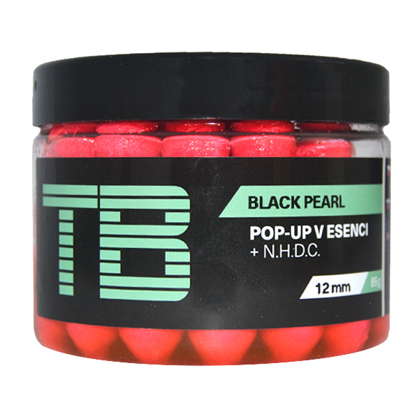 Fotografie TB Baits Plovoucí Boilie Pop-Up Pink Black Pearl + NHDC 65 g - 12 mm